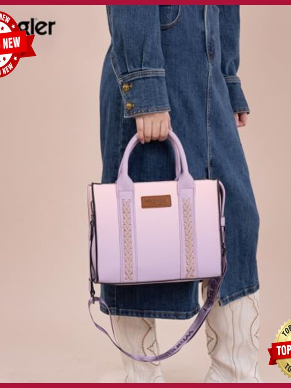 Leather Tote Bag with RFID Wallet Set, 10.6x8.6x4.7 Inches - Picture 7 of 7